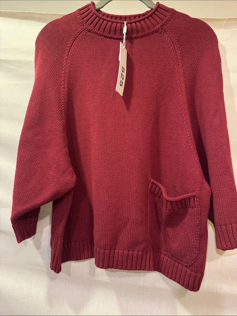 525 America Wine Crewneck Sweater with Front Patch Pocket  Sz XS. New With Tags